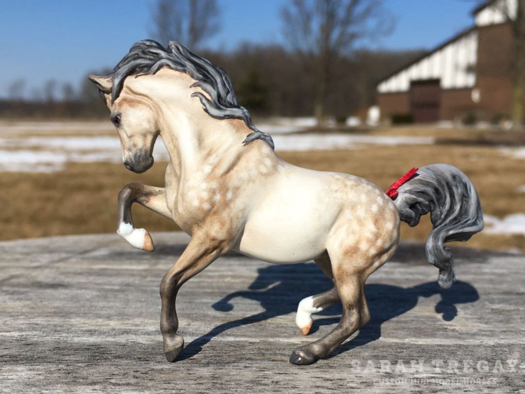 CM Breyer Croi Stablemate,  a dapple rose gray pony mare by Sarah Tregay, a Custom Mini/ Stablemate Model Horse