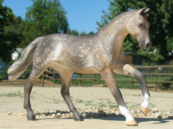 dapple gray custom model horse by Sarah Tregay