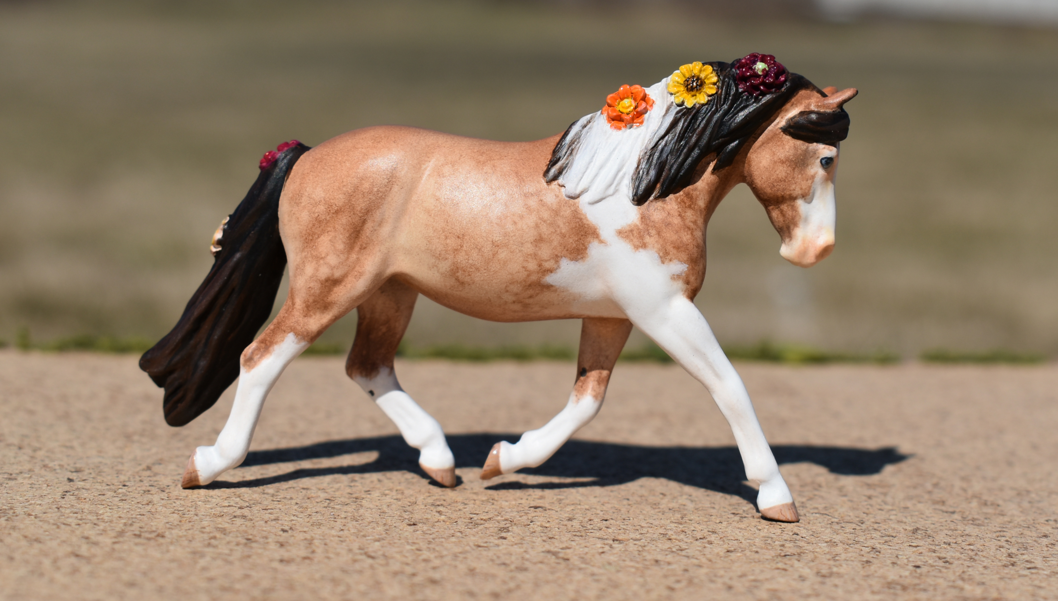 CM Breyer Paint dapple buckskin pony by Sarah Tregay, a Custom Mini/ Stablemate Model Horse