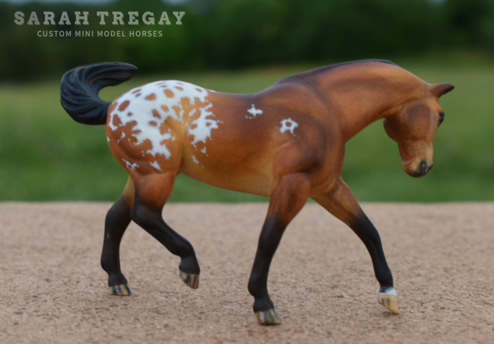 CM Breyer by Sarah Tregay, a Custom Mini/ Stablemate Model Horse bay blanket appaloosa mare
