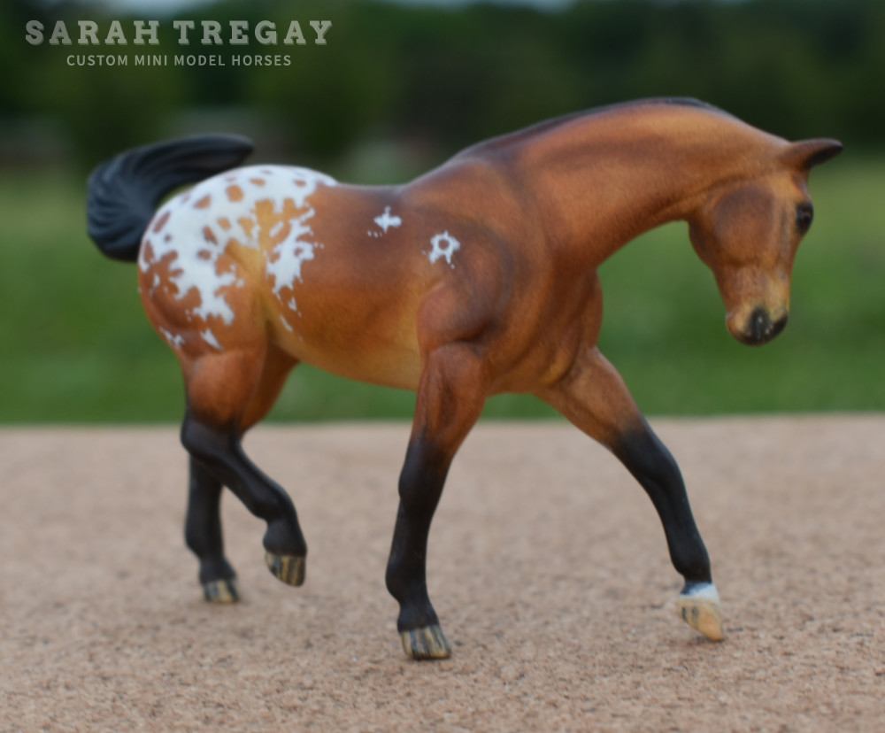 CM Breyer by Sarah Tregay, a Custom Mini/ Stablemate Model Horse bay blanket appaloosa mare