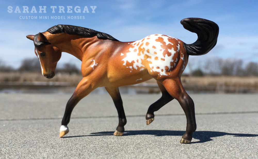 CM Breyer by Sarah Tregay, a Custom Mini/ Stablemate Model Horse bay blanket appaloosa mare