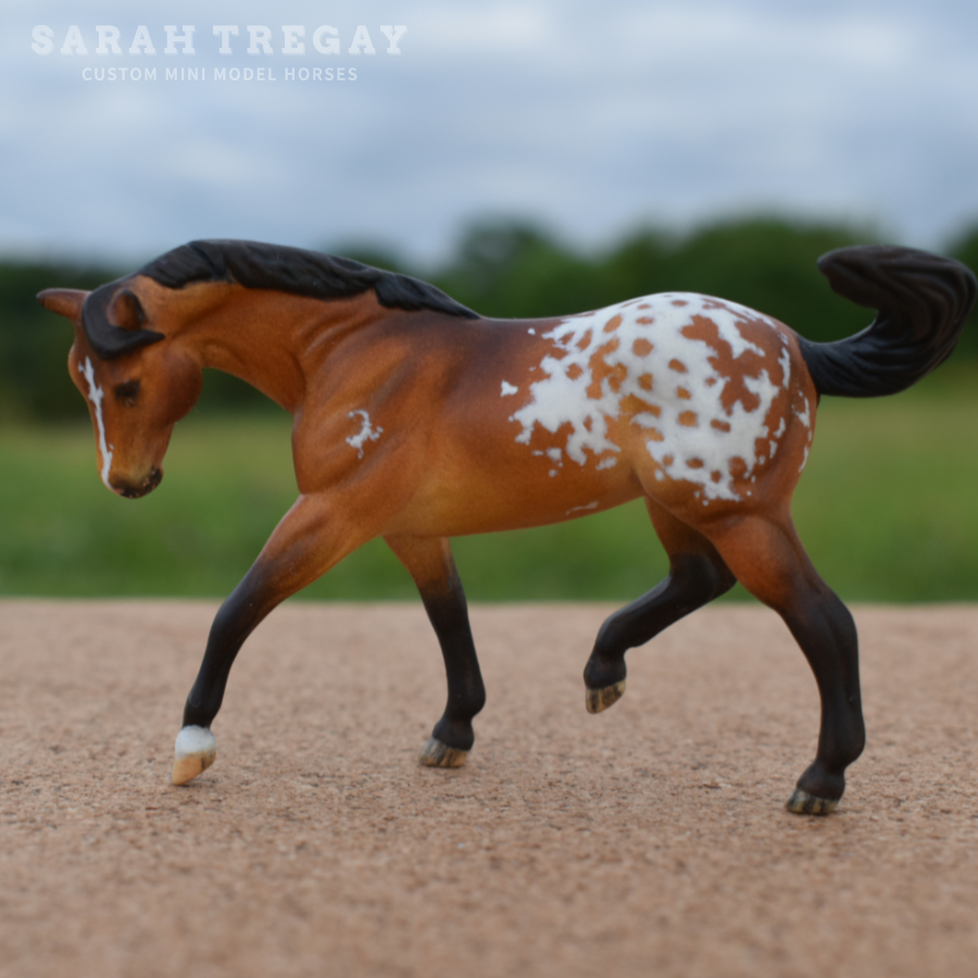 CM Breyer by Sarah Tregay, a Custom Mini/ Stablemate Model Horse bay blanket appaloosa mare