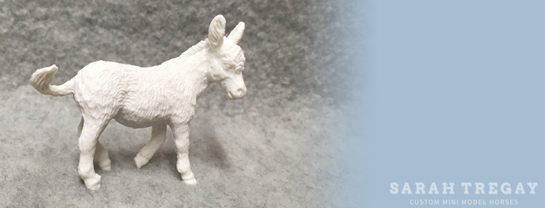 Breyer Stablemate Mold: Donkey (G3) by Kathleen Moody, 2009 and custom mini by Sarah Tregay