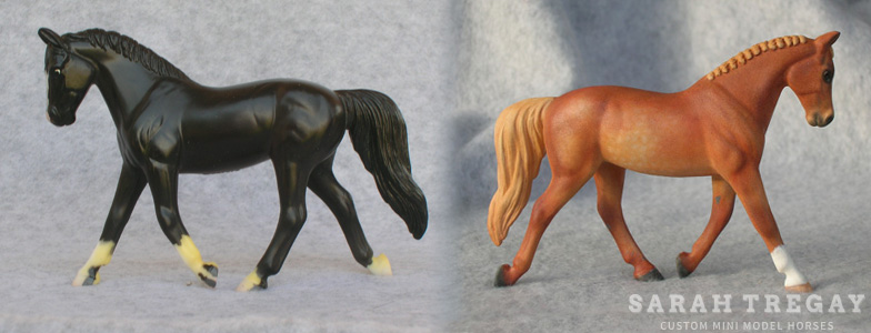 Breyer Stablemate Mold: Driving Horse (G4) by Jane Lunger (?) , 2010, and custom mini by Sarah Tregay