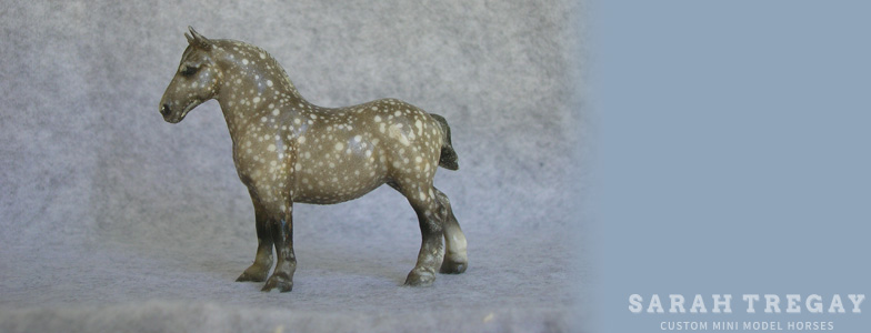 Breyer Stablemate Mold: Draft Horse (G1) by Maureen Love, 1976 and custom mini by Sarah Tregay