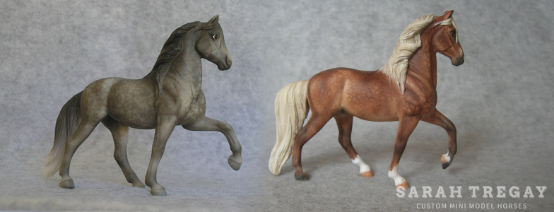 Breyer Stablemate Mold: Peruvian Paso (G3) by Jane Lunger, 2006 and custom mini by Sarah Tregay