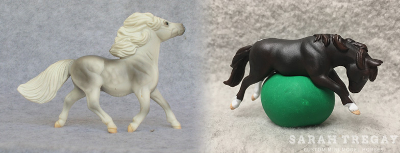 Breyer Stablemate Mold: Shetland Pony (G2) by Kathleen Moody , 1998 and custom mini by Sarah Tregay