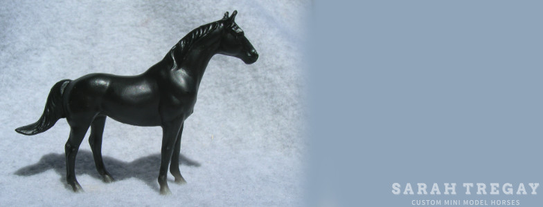 Breyer Stablemate Mold: Silky Sullivan (G1) - by Maureen Love, 1976, and custom mini by Sarah Tregay