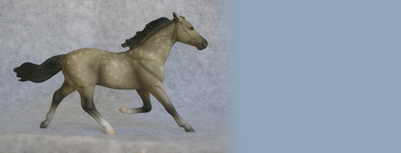 Breyer Stablemate Mold: Standardbred (G2) by Kathleen Moody, 1998 , and custom mini by Sarah Tregay