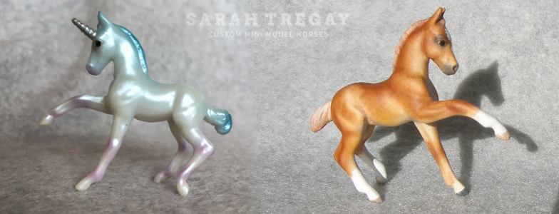 Breyer Stablemate Mold: Frisky Unicorn Foal (G5) 2020 and custom mini by Sarah Tregay
