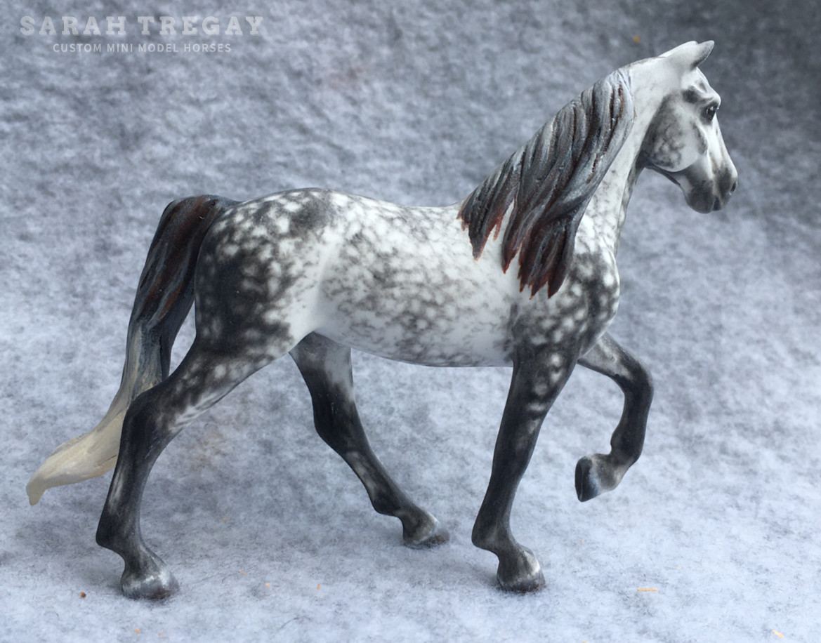 CM Breyer G3 TWH Stablemate Custom, a dapple gray gelding by Sarah Tregay, a Custom Mini/ Stablemate Model Horse