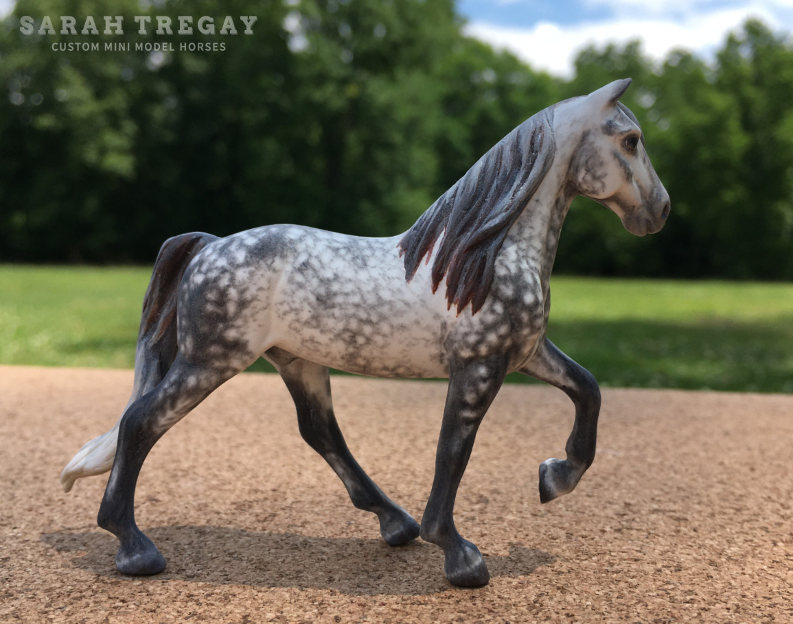 CM Breyer G3 TWH Stablemate Custom, a dapple gray gelding by Sarah Tregay, a Custom Mini/ Stablemate Model Horse