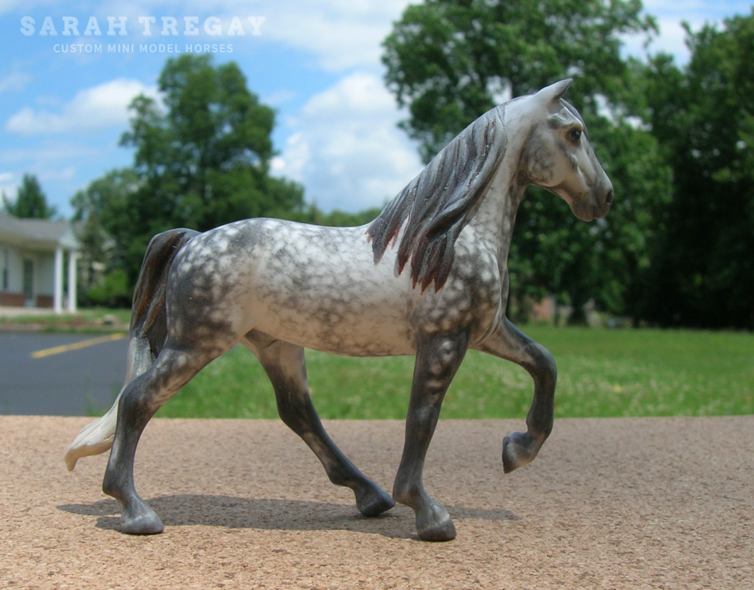 CM Breyer G3 TWH Stablemate Custom, a dapple gray gelding by Sarah Tregay, a Custom Mini/ Stablemate Model Horse