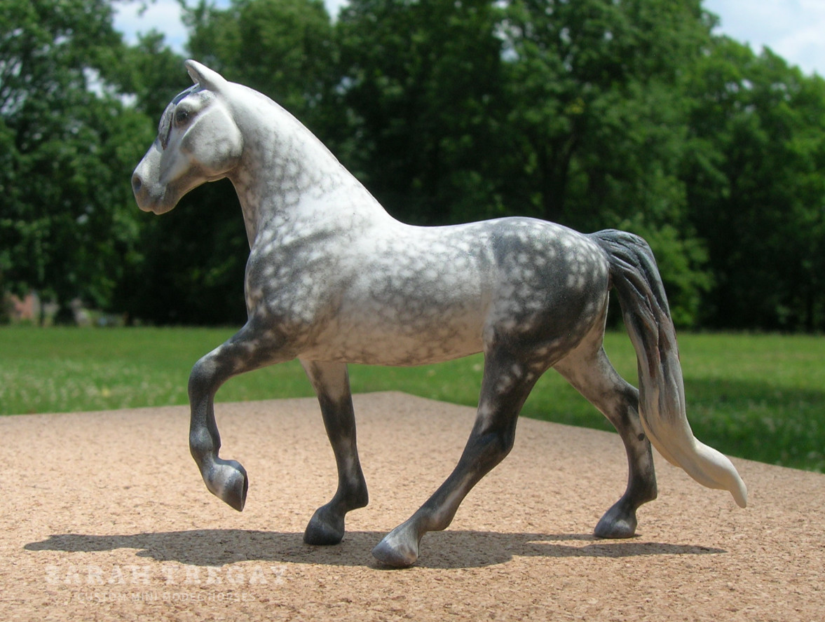 CM Breyer G3 TWH Stablemate Custom, a dapple gray gelding by Sarah Tregay, a Custom Mini/ Stablemate Model Horse