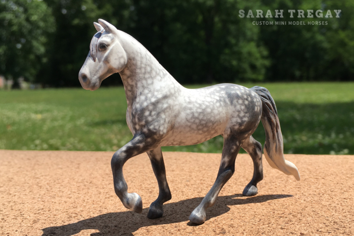 CM Breyer G3 TWH Stablemate Custom, a dapple gray gelding by Sarah Tregay, a Custom Mini/ Stablemate Model Horse