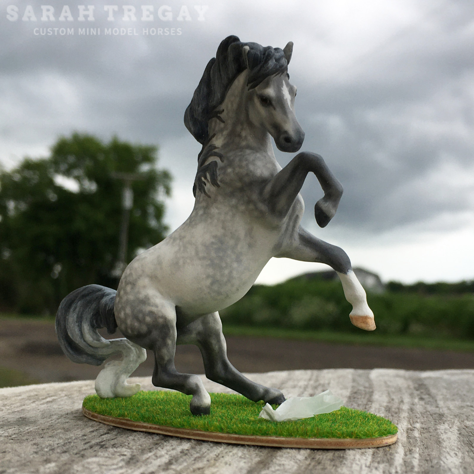 CM Mini Croi/Connamara Mare by Sarah Tregay, a Custom Mini/ Stablemate Model Horse dapple gray