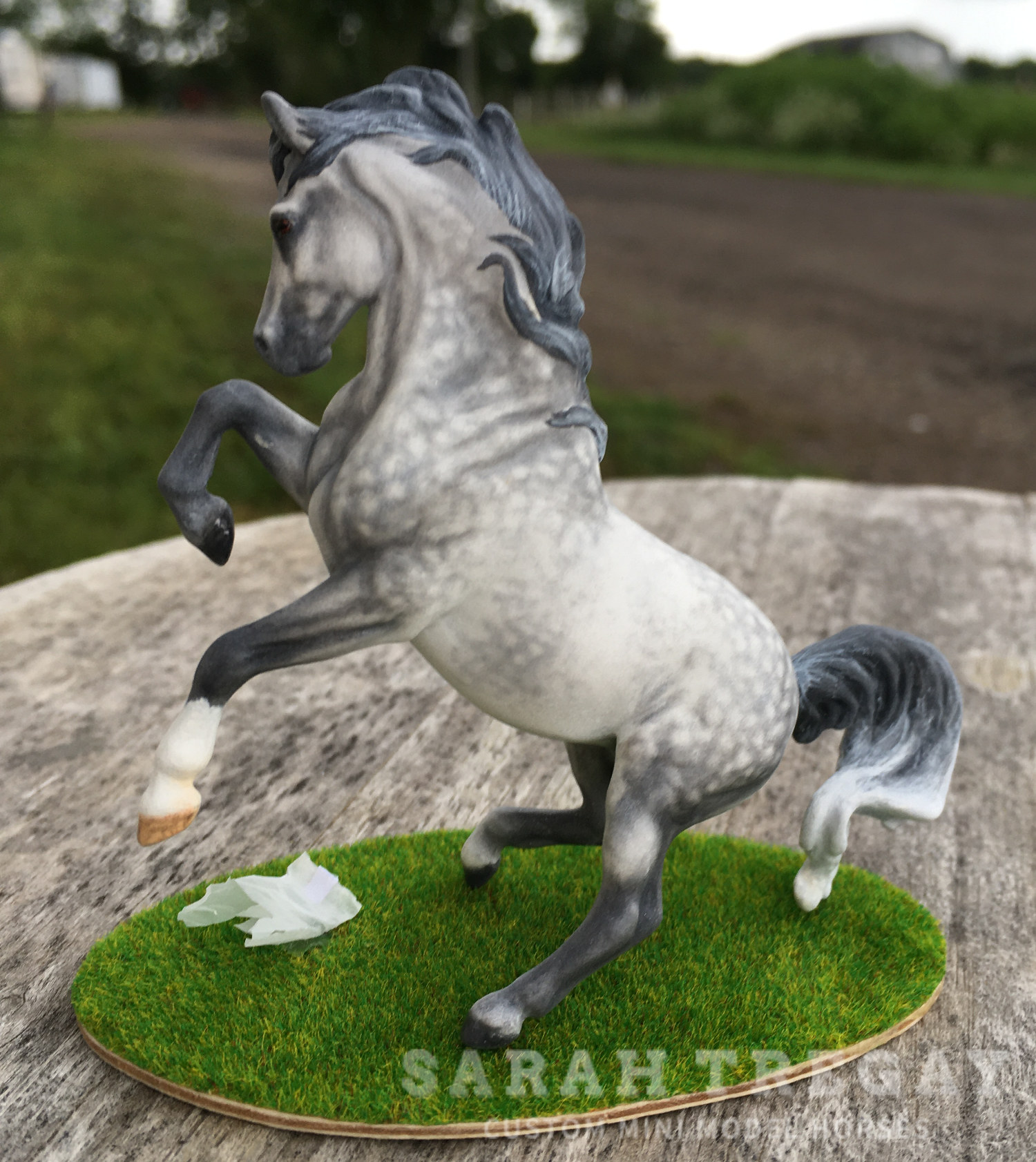 CM Mini Croi/Connamara Mare by Sarah Tregay, a Custom Mini/ Stablemate Model Horse dapple gray