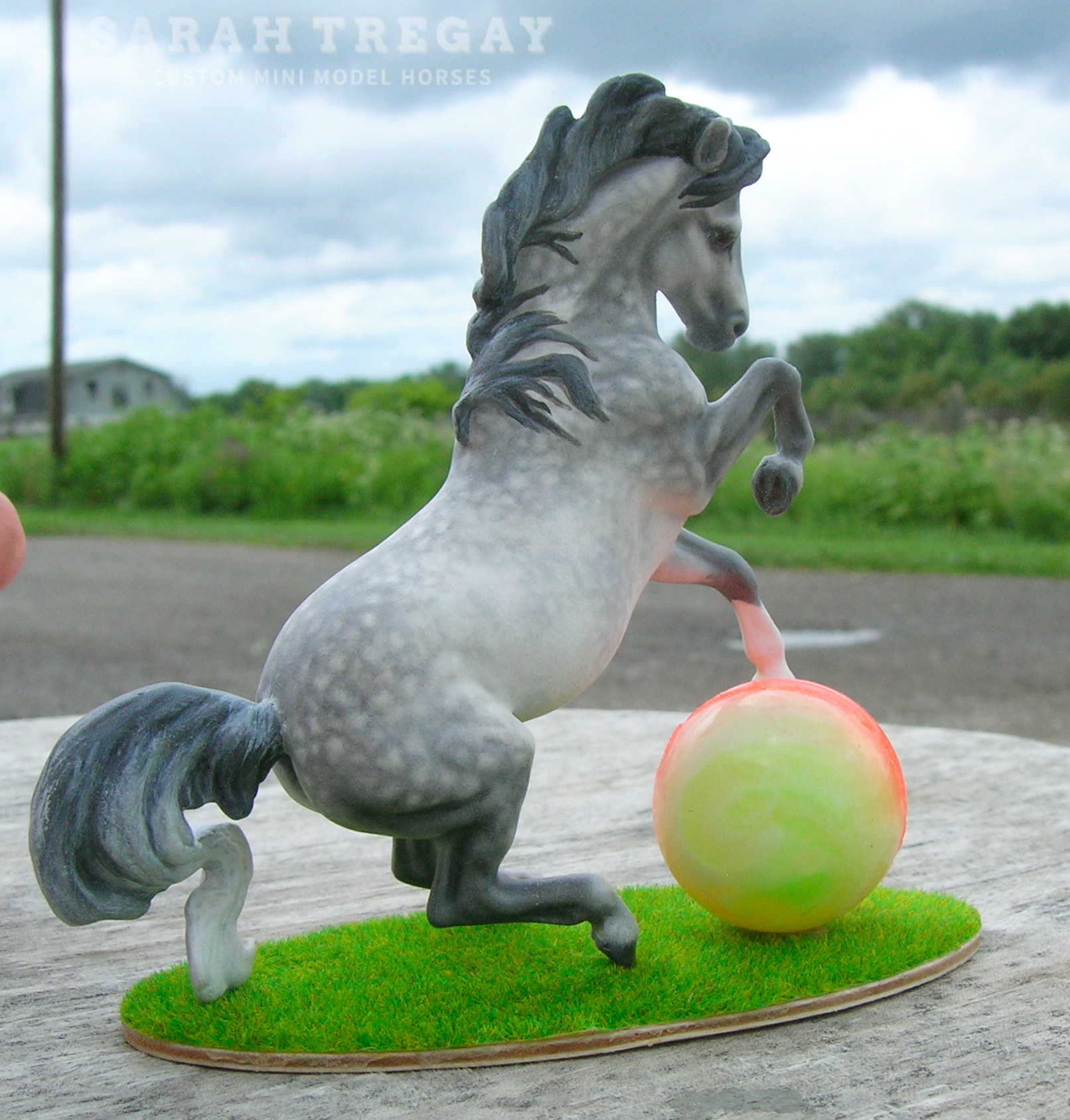 breyer stablemate Croi Dapple Gray custom mini model horse by Sarah Tregay