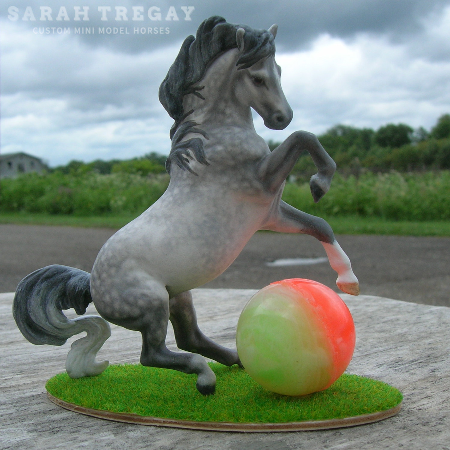 CM Mini Croi/Connamara Mare by Sarah Tregay, a Custom Mini/ Stablemate Model Horse dapple gray