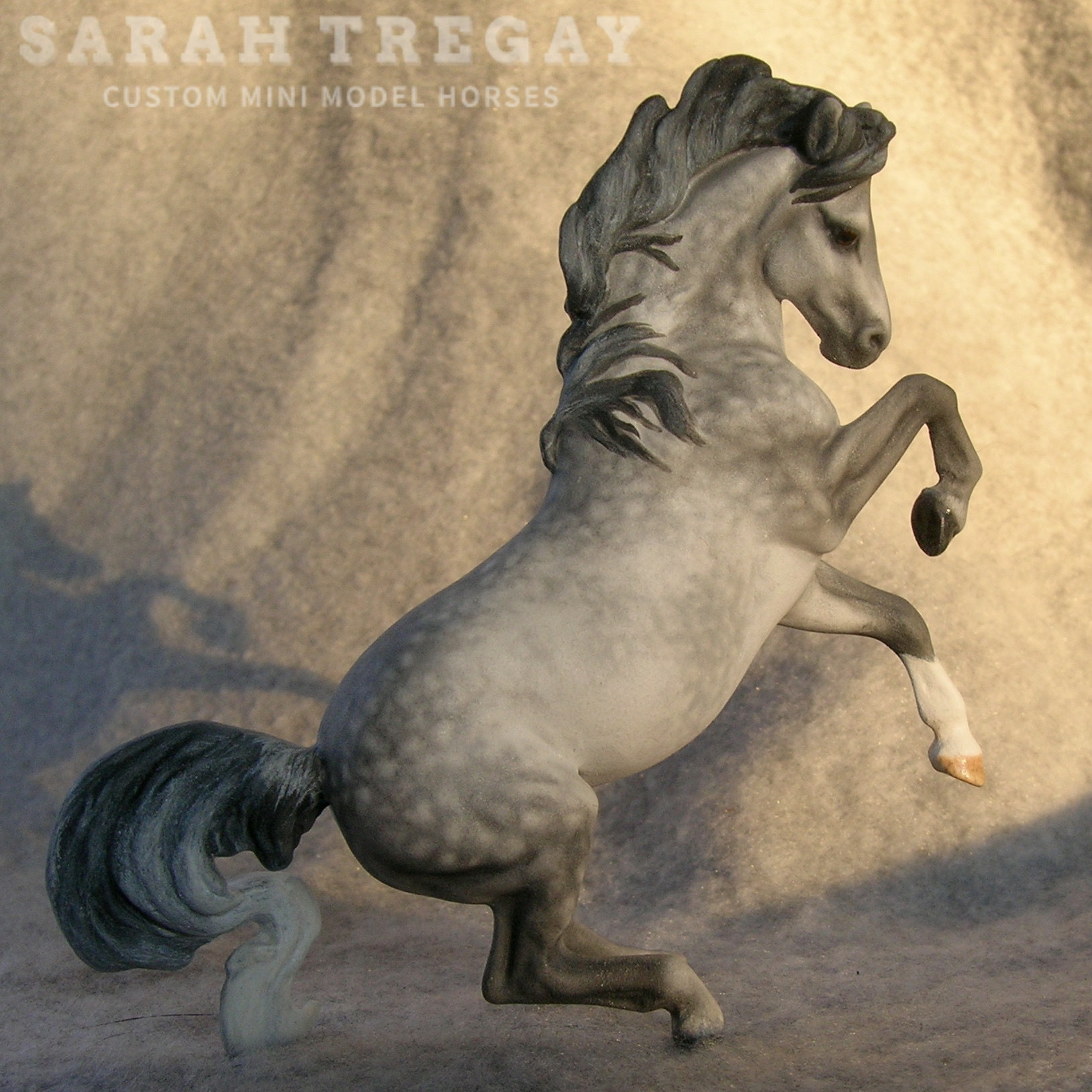 CM Mini Croi/Connamara Mare by Sarah Tregay, a Custom Mini/ Stablemate Model Horse dapple gray
