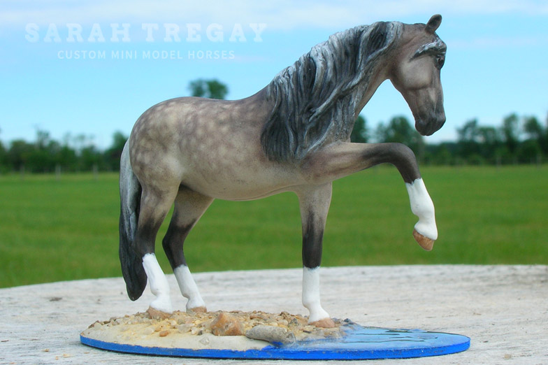 Andalusian Mare breyer stablemate custom mini model horse by Sarah Tregay