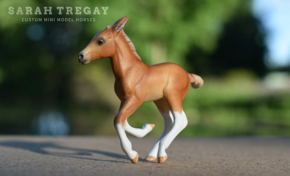 CM model horse mule Custom Breyer Stablemate (mini) by Sarah Tregay chestnut filly mule